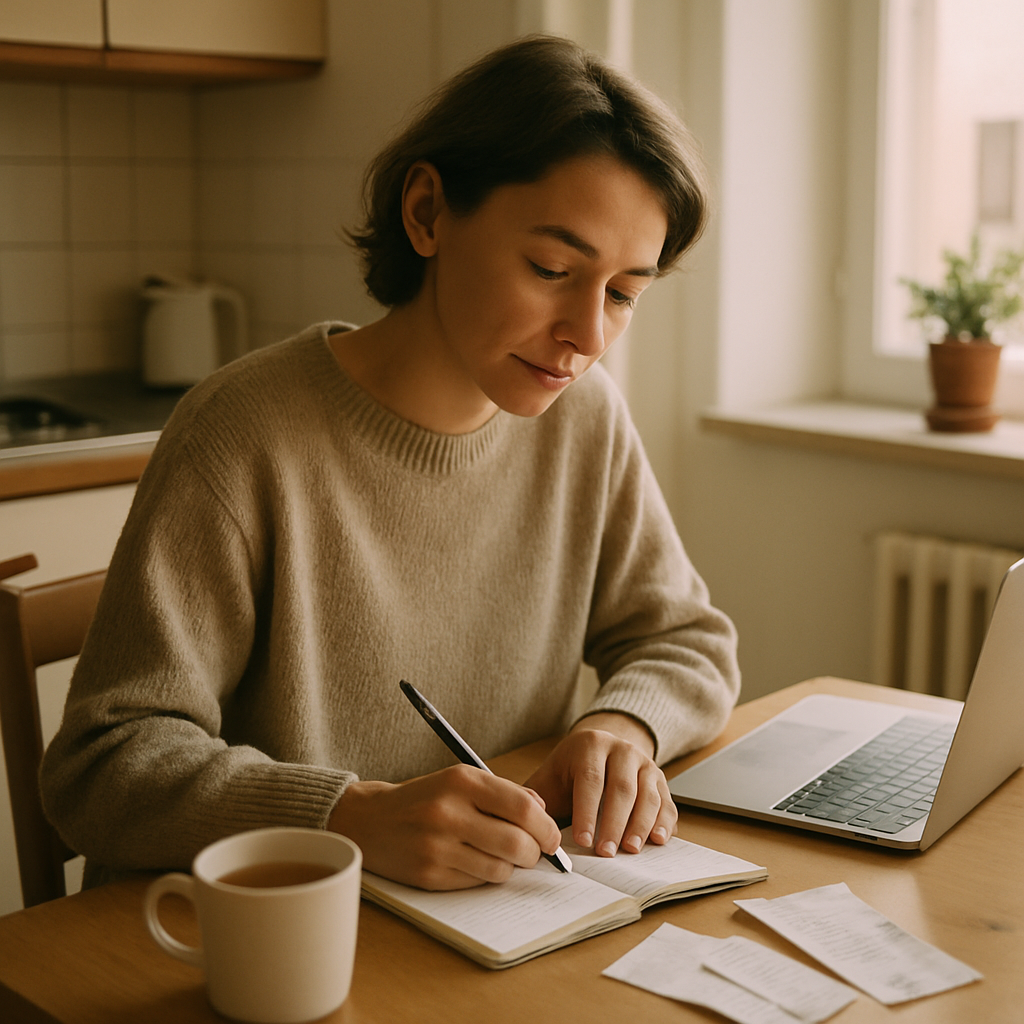 Calm editorial-style photo for Gentle reflection on the money beliefs you learned about earning in the daily calm category