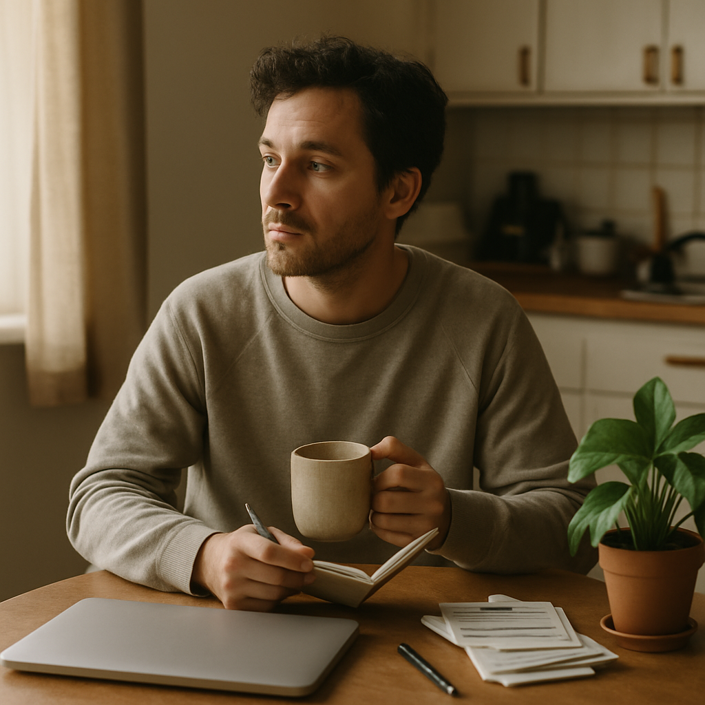 Calm editorial-style photo for Staying Grounded When Work Feels Unstable and Money Is on Your Mind in the daily calm category